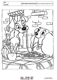 lady-ve-tramp boyama sayfaları